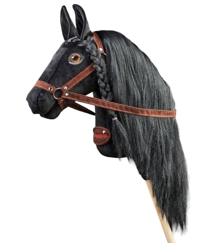 Ponnie Steckenpferd Black Lady A4, Hobby Horse, Pferde Spielzeug für Kinder, mit handgemalten Augen, hergestellt in Einer geschützten Werkstatt Size S Ponnie Steckenpferd Black Lady A4, Hobby Horse, Pferde Spielzeug für Kinder, mit handgemalten Augen, hergestellt in Einer geschützten Werkstatt Size S von Ponnie