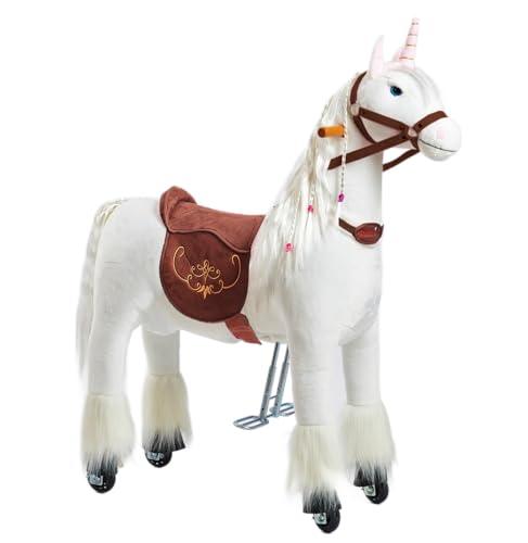Ponnie Unicorn, Kinder Reitpferd, 5-12 Jahre, M, Mechanical Pferd auf Rollen, geeignet für Kinder ab 5 Jahren (Gewichtsanforderung: min. 18 kg bis max. 50 kg) … von Ponnie