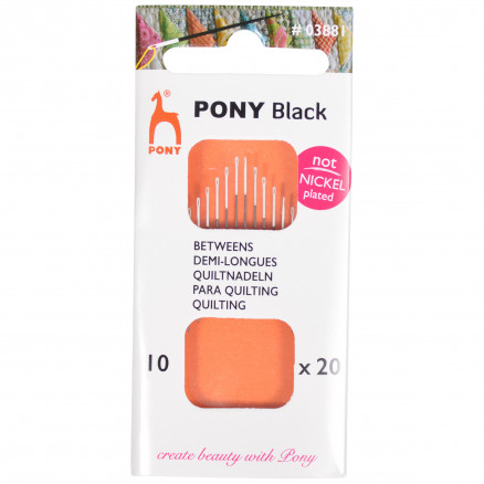 Pony Black Steppnadeln Gr. 10 - 20 Stk von Pony