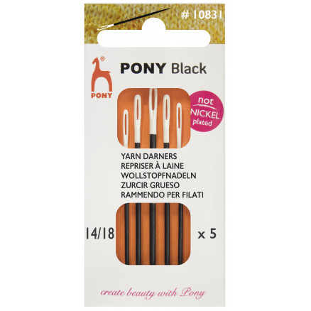 Pony Black Wollnadeln Gr. 14/18 - 5 Stk von Pony