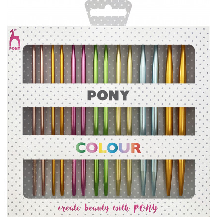 Pony Colour austauschbare Rundstricknadeln Set 3-7mm 60-100cm - 7 Größen von Pony