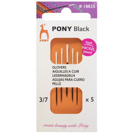 Pony Black Ledernadeln Gr. 3/7 - 5 Stk von Pony