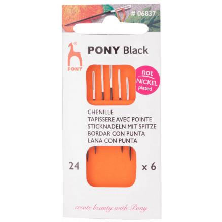Pony Black Strama Nadeln mit Spitze Gr. 24 - 6 Stk von Pony