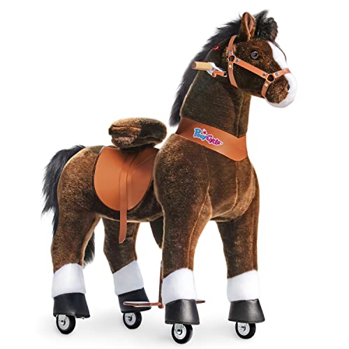 PonyCycle Offizielles Authentisches Pferd Fahrt auf Spielzeug (mit Bremse und Klang/ 108cm Höhe/Größe 5 für Alter 7+) Schwindelig Schokoladenpferd Ux521 von PonyCycle