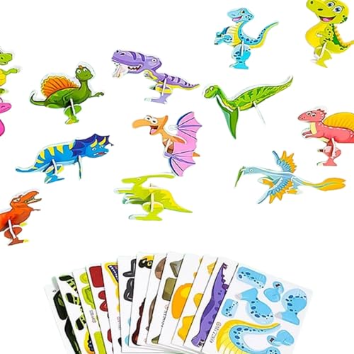 Poo4kark 25PCS Puzzle 3D Cartoon Dinosaurier Puzzle 2024 Kinder 3D Puzzle 3D Puzzle Cartoon Jungen Mädchen Puzzle Compatible with Motorikspielzeug (Blue, One Size) von Poo4kark