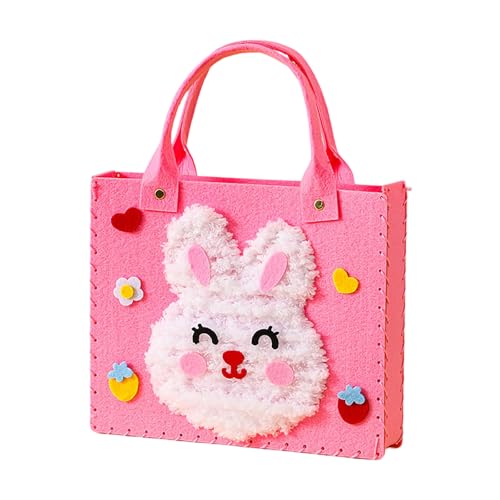Poo4kark DIY-Stickerei-Puppen-Set, Cartoon-Tier-Näh-Bastelset, Handtaschen-Materialpaket, Holen Sie Sich eine süße Tasche, handgefertigt (C, 24x31x4cm) von Poo4kark