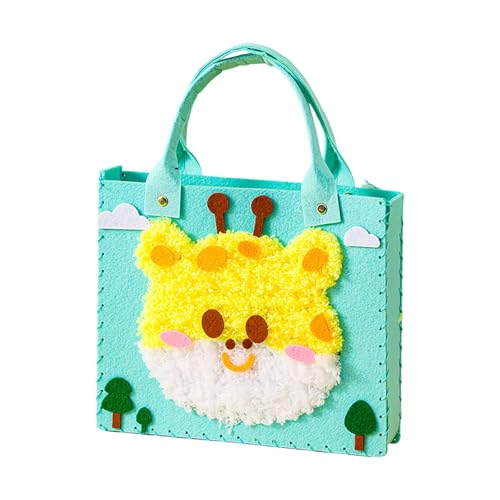 Poo4kark DIY-Stickerei-Puppen-Set, Cartoon-Tier-Näh-Bastelset, Handtaschen-Materialpaket, Holen Sie Sich eine süße Tasche, handgefertigt (D, 24x31x4cm) von Poo4kark