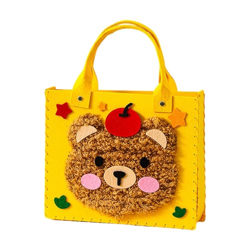 Poo4kark DIY-Stickerei-Puppen-Set, Cartoon-Tier-Näh-Bastelset, Handtaschen-Materialpaket, Holen Sie Sich eine süße Tasche, handgefertigt (E, 24x31x4cm) von Poo4kark