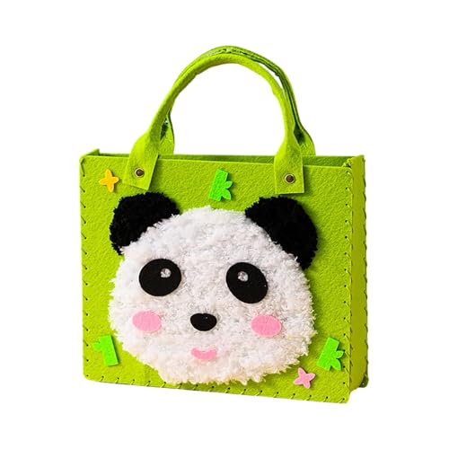 Poo4kark DIY-Stickerei-Puppen-Set, Cartoon-Tier-Näh-Bastelset, Handtaschen-Materialpaket, Holen Sie Sich eine süße Tasche, handgefertigt (F, 24x31x4cm) von Poo4kark
