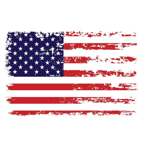 Poo4kark Flaggen-Aufkleber, zerfetzte Flaggen-Aufkleber für Autos, LKWs, patriotischer Flaggen-Aufkleber, der USA-Flagge, unregelmäßiger Ausschnitt-Aufkleber, Reflektoren Aufkleber (Black, One Size) von Poo4kark