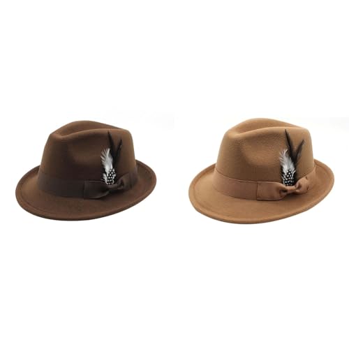 Poo4kark Karneval Trachtenhut Herren für Oktoberfest, Wiesn, Bayerischer Hut, Kopfbedeckung Mit Federn, Volksfest, Mottoparty, Karneval, Jägerhut (2er C, 56-60CM) von Poo4kark