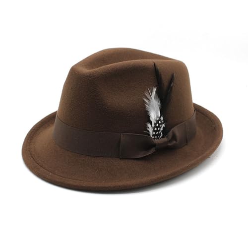 Poo4kark Karneval Trachtenhut Herren für Oktoberfest, Wiesn, Bayerischer Hut, Kopfbedeckung Mit Federn, Volksfest, Mottoparty, Karneval, Jägerhut (Coffee, 56-60CM) von Poo4kark