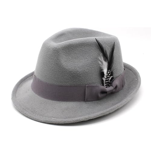 Poo4kark Karneval Trachtenhut Herren für Oktoberfest, Wiesn, Bayerischer Hut, Kopfbedeckung Mit Federn, Volksfest, Mottoparty, Karneval, Jägerhut (Grau, 56-60CM) von Poo4kark
