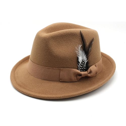 Poo4kark Karneval Trachtenhut Herren für Oktoberfest, Wiesn, Bayerischer Hut, Kopfbedeckung Mit Federn, Volksfest, Mottoparty, Karneval, Jägerhut (Khaki, 56-60CM) von Poo4kark