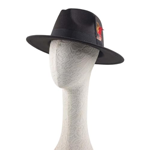 Poo4kark Karneval Trachtenhut Herren für Oktoberfest, Wiesn, Bayerischer Hut, Kopfbedeckung Mit Federn, Volksfest, Mottoparty, Karneval, Jägerhut (Z-Schwarz, 56-60CM) von Poo4kark