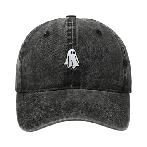 Poo4kark Niedliche bestickte Halloween Baseballkappe perfekt für Partys Cosplay stylischer Unisex Hut (Black, 12cm) von Poo4kark