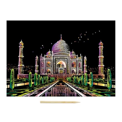 Poo4kark Nightscape Einzigartige DIY Scratch Off Malerei Für Erwachsene Kinder Enthüllen Mit Jedem (A, 40.5x28.5x0.5cm) von Poo4kark