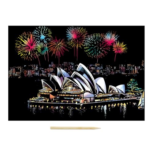 Poo4kark Nightscape Einzigartige DIY Scratch Off Malerei Für Erwachsene Kinder Enthüllen Mit Jedem (C, 40.5x28.5x0.5cm) von Poo4kark