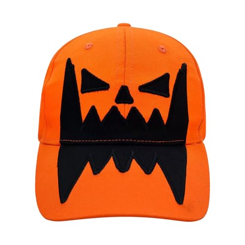 Poo4kark Outdoor Halloween Hut Lustige Unisex Halloween Hut Stickerei Gesicht Baseball Kappe Einstellbar (A, One Size) von Poo4kark