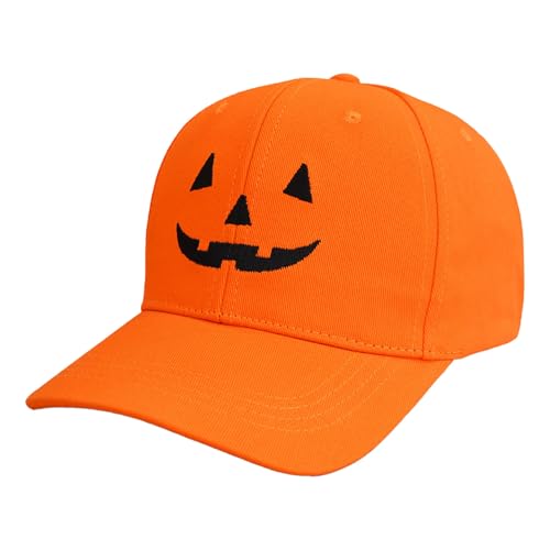 Poo4kark Outdoor Halloween Hut Lustige Unisex Halloween Hut Stickerei Gesicht Baseball Kappe Einstellbar (B, One Size) von Poo4kark