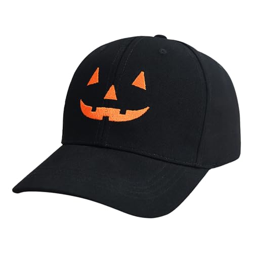 Poo4kark Outdoor Halloween Hut Lustige Unisex Halloween Hut Stickerei Gesicht Baseball Kappe Einstellbar (C, One Size) von Poo4kark