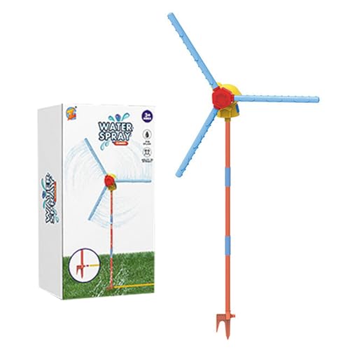 Poo4kark Outdoor Windmühlen-Wassersprinkler, Outdoor-Hofspielzeug für Kinder, Upgrades, 360°-Drehung mit 36 Sprühdüsen, Sommerspiele für Jungen Mädchen, Hunde Hinterhof- (Blue, 108X60cm) von Poo4kark