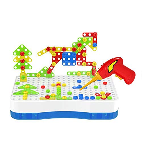Poo4kark Pädagogisches Lernspielzeug Demontageset für Kinder mit Elektrobohrer Werkzeug zur Förderung der Kreativität Feinmotorik (As Shown, One Size) von Poo4kark