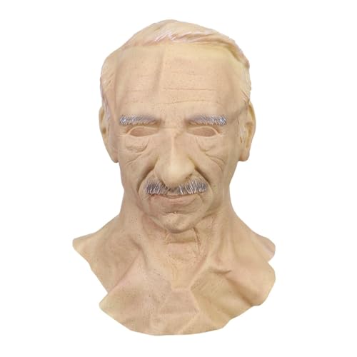 Poo4kark Wolf Gesichtsmaske Für Halloween Karneval Cosplay Kostüm Kostüm Party, Realistische Face Cover Vollkopf Gesichtsbedeckung Für Männer Frauen (Old Man, 1:1) von Poo4kark