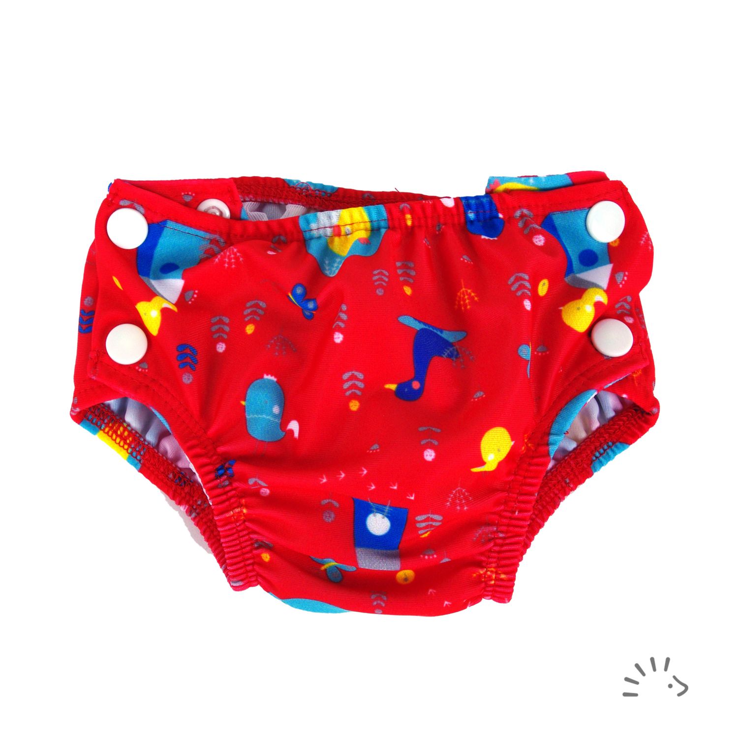 Popolini Schwimmwindel  - Birdy Red Größe S (3-9 kg) von Popolini