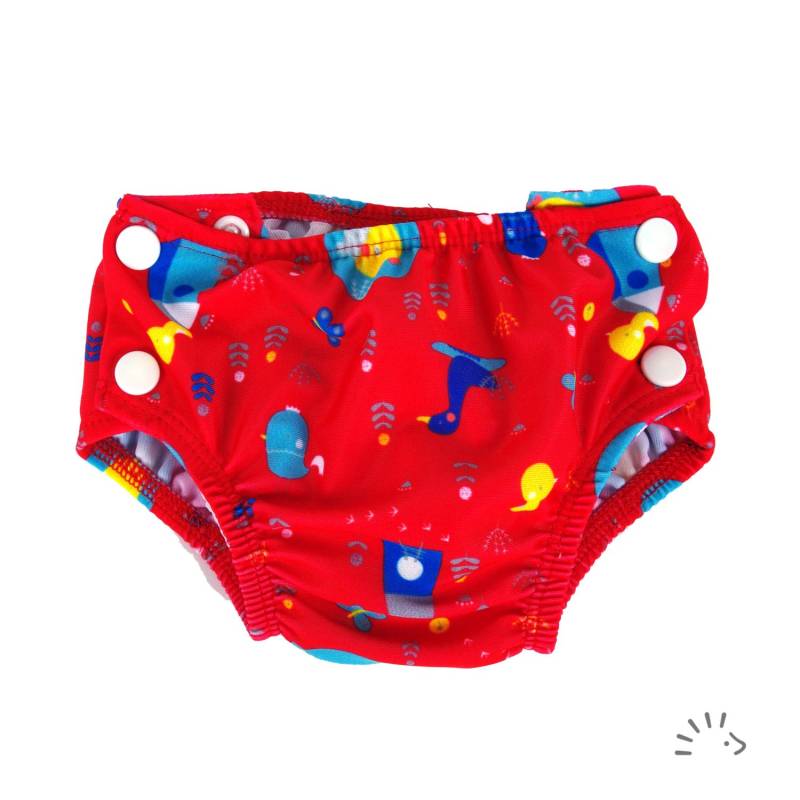 Popolini Schwimmwindel  - Birdy Red Größe S (3-9 kg) von Popolini