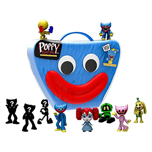 Poppy Playtime - Minifigur Sammelkoffer Set mit Huggy Wuggy (10 Figuren mit Exklusives, Serie 1) von Poppy Playtime