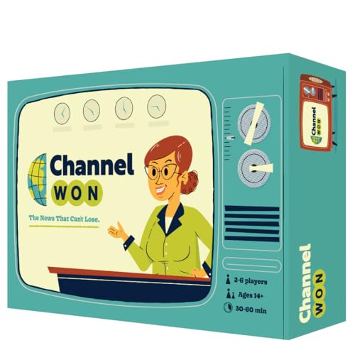Channel Won Game, Nachrichtenreporter, lässiges Brettspiel, Halbkoop, ab 14 Jahren, für 2–6 Spieler, 30–60 Minuten Spielzeit, hergestellt von Pops & Bejou Games von Pops & Bejou Games
