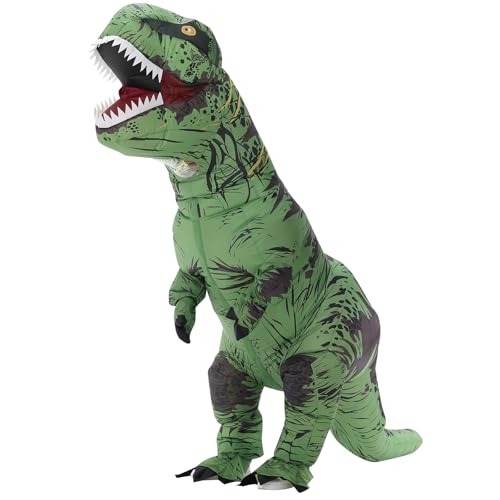 Aufblasbare Dinosaurier Kostüm für Erwachsene Kinder, lustiges Aufblasbares T-Rex Kostüme Dinosaurier zum Aufsitzen, Halloween Dinosaurier Kostüme für Damen Herren Cosplay Kostüme (Erwachsener Grün) Aufblasbare Dinosaurier Kostüm für Erwachsene Kinder, lustiges Aufblasbares T-Rex Kostüme Dinosaurier zum Aufsitzen, Halloween Dinosaurier Kostüme für Damen Herren Cosplay Kostüme (Erwachsener Grün) von Poptrend
