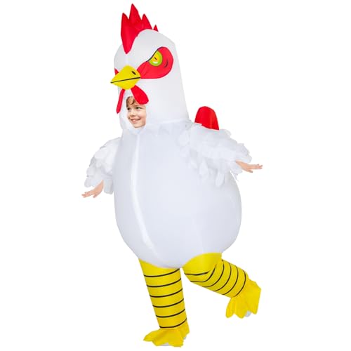 Aufblasbares Huhn-Kostüm, Huhn-Kostüm für Erwachsene, Kinder, Damen, Herren, Huhn, Halloween-Kostüme für Cosplay-Party (Kinder) von Poptrend