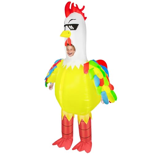 Aufblasbares Huhn-Kostüm, aufblasbares Huhn-Kostüm für Erwachsene, Damen, Herren, Halloween-Kostüm, Huhn, aufblasbares Kostüm für Kinder, Cosplay-Party (Kinder) von Poptrend