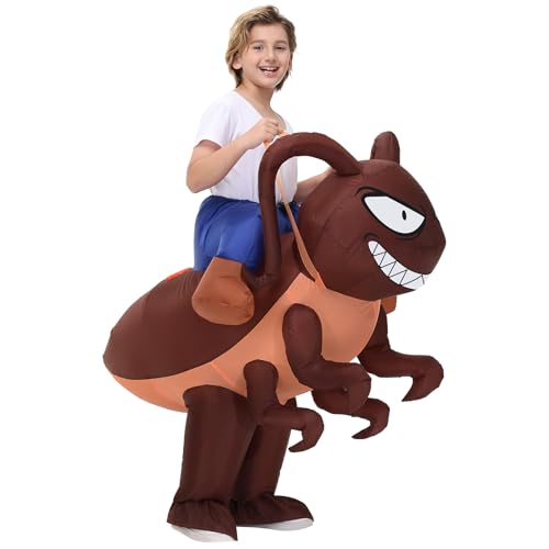 Aufblasbares Kostüm Kakerlake, Kakerlake aufblasen Kostüme für Erwachsene Männer Frauen Halloween Kostüme Ride on Kakerlake aufblasbare Kostüm für Kinder Cosplay Party (Kinder) von Poptrend