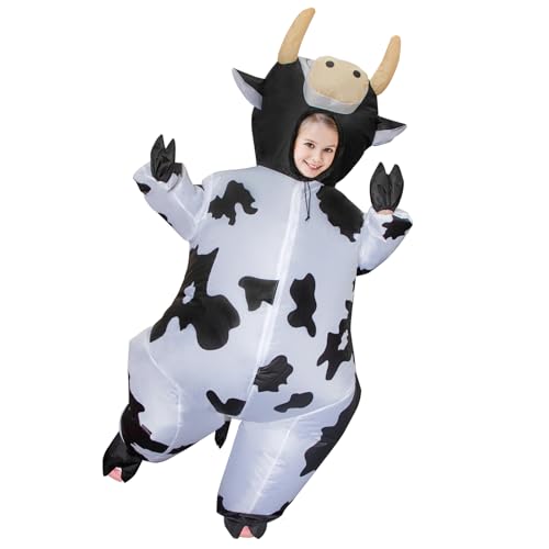 Aufblasbares Kuh-Kostüm für Erwachsene und Kinder, aufblasbares Kuh-Kostüm für Männer und Frauen, Halloween-Kostüme für Kinder, Cosplay-Party (Kinder) von Poptrend