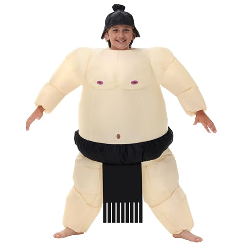 Aufblasbares Sumo-Kostüm, Wrestler-Anzug, Kostüme für Erwachsene und Kinder, lustiger Ganzkörper-Anzug, Halloween-Party, fetter Anzug (Kinder) von Poptrend