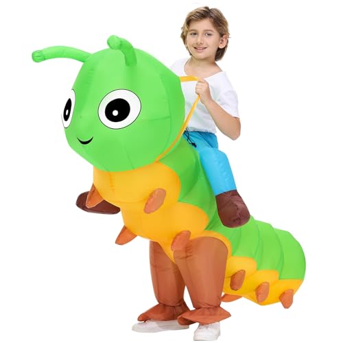 Poptrend Aufblasbare Kostüm Raupe Kostüme für Erwachsene Kinder, aufblasbares Raupenkostüme, Halloweenkostüme für Männer Frauen, lustige Kostümpartykostüme (Kinder) von Poptrend