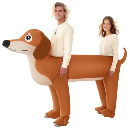 Poptrend Aufblasbares Dackel Kostüme Dackelkostüm Doppelhundekostüm für Erwachsene, Aufblasbares Doppelhunde Kostüme, Halloween-Dackelkostüme für Männer Frauen, Lustige Kostümparty-Kostüme Poptrend Aufblasbares Dackel Kostüme Dackelkostüm Doppelhundekostüm für Erwachsene, Aufblasbares Doppelhunde Kostüme, Halloween-Dackelkostüme für Männer Frauen, Lustige Kostümparty-Kostüme von Poptrend