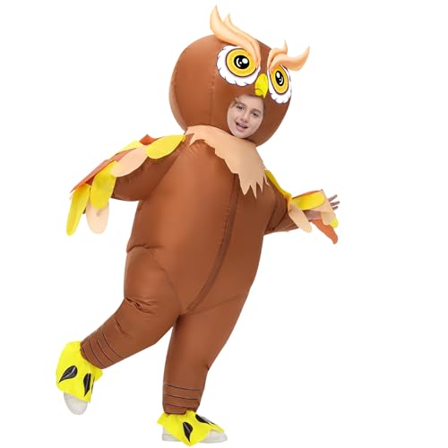 Poptrend Aufblasbares Eulen-Kostüm für Erwachsene und Kinder, aufblasbare Eule, Adler, Halloween-Kostüme, für Herren und Damen, lustiges Party-Kostüm (Kinder) von Poptrend