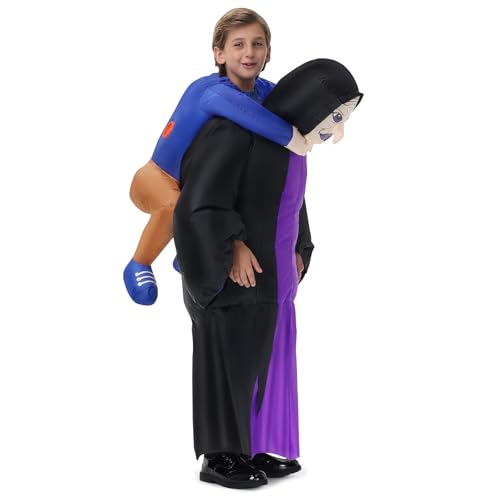 Poptrend Aufblasbares Hexenkostüm für Erwachsene und Kinder, Halloween, lustiges aufblasbares Kostüm, Anzug für Damen und Herren, Urlaub, Party, Cosplay-Kostüme (Kinder) von Poptrend