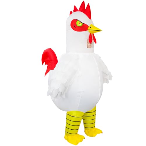 Poptrend Aufblasbares Huhn-Kostüm, Huhn-Kostüm für Erwachsene, Kinder, Damen, Herren, Huhn, Halloween-Kostüm, Huhn für Cosplay-Party (Erwachsene) von Poptrend