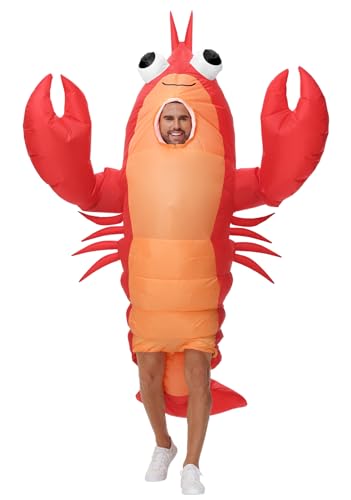 Poptrend Aufblasbare Hummer Kostüme für Erwachsene Kinder, Aufblasbares Hummerkostüm, Hummer Halloweenkostüme für Männer und Frauen, lustige Kostümpartykostüme (Erwachsene) von Poptrend
