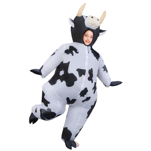 Poptrend Aufblasbares Kuh-Kostüm für Erwachsene und Kinder, aufblasbares Kuh-Kostüm für Männer und Frauen, Halloween-Kostüme für Kinder, Cosplay-Party (Erwachsene) von Poptrend