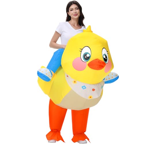 Poptrend Aufblasbares gelbes Enten-Kostüm, Reitkostüm für Erwachsene und Kinder, aufblasbares Kostüm, Ente Halloween-Kostüme, für Herren und Damen, Elch, lustiges Kostüm, Party-Kostüme (Erwachsene) Poptrend Aufblasbares gelbes Enten-Kostüm, Reitkostüm für Erwachsene und Kinder, aufblasbares Kostüm, Ente Halloween-Kostüme, für Herren und Damen, Elch, lustiges Kostüm, Party-Kostüme (Erwachsene) von Poptrend