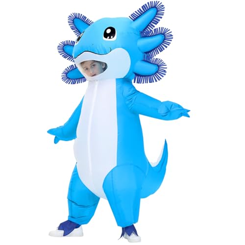 Poptrend Axolotl Aufblasbares Axolotl-Kostüm für Erwachsene und Kinder, Halloween-Kostüme, für Herren und Damen, lustiges Kostüm, Party-Kostüm, Blau Poptrend Axolotl Aufblasbares Axolotl-Kostüm für Erwachsene und Kinder, Halloween-Kostüme, für Herren und Damen, lustiges Kostüm, Party-Kostüm, Blau von Poptrend