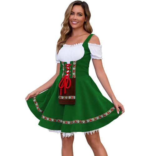 Populus Grünes Oktoberfest Dirndl Kleid Kostüm für Damen Deutsche Traditionelle Bayerische Outfits Populus Grünes Oktoberfest Dirndl Kleid Kostüm für Damen Deutsche Traditionelle Bayerische Outfits von Populus