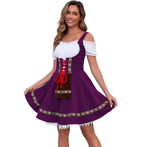 Populus Lila Oktoberfest Dirndl Kleid Kostüm für Damen Deutsche Traditionelle Bayerische Outfits Populus Lila Oktoberfest Dirndl Kleid Kostüm für Damen Deutsche Traditionelle Bayerische Outfits von Populus