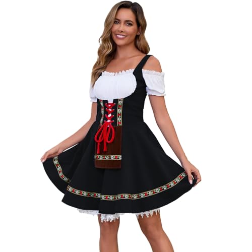 Populus Schwarzes Oktoberfest Dirndl Kleid Kostüm für Damen Deutsche Traditionelle Bayerische Outfits Populus Schwarzes Oktoberfest Dirndl Kleid Kostüm für Damen Deutsche Traditionelle Bayerische Outfits von Populus